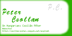 peter csollan business card